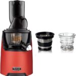Kuvings EVO 820 Red Werbepaket + Smoothie- und Sorbet-Set – Vertikaler Entsafter