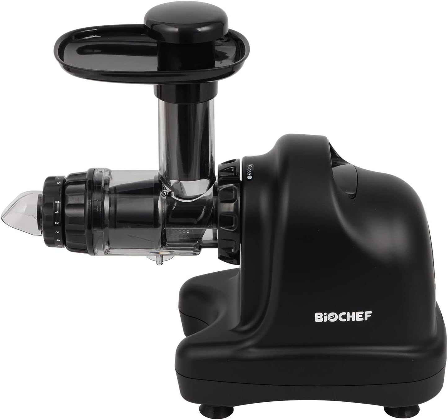 61r69kac5bL._AC_SL1500_.jpg BioChef Axis Kaltpress-Entsafter – horizontaler Kauextraktor für Weizengras, Obst und Gemüse mit 20 Jahren BioChef-Garantie (schwarz) – Bild 1