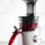 HUROM | Entsafter | Obst- und Gemüsesaftextraktor | H100 | Eis und Sorbet | Doppeltrichter | 3 Filter | Leicht zu reinigen | mit Garantie | 350ml | 150 Watt | Silber – Bild 3