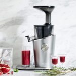 HUROM | Entsafter | Obst- und Gemüsesaftextraktor | H100 | Eis und Sorbet | Doppeltrichter | 3 Filter | Leicht zu reinigen | mit Garantie | 350ml | 150 Watt | Silber – Bild 2